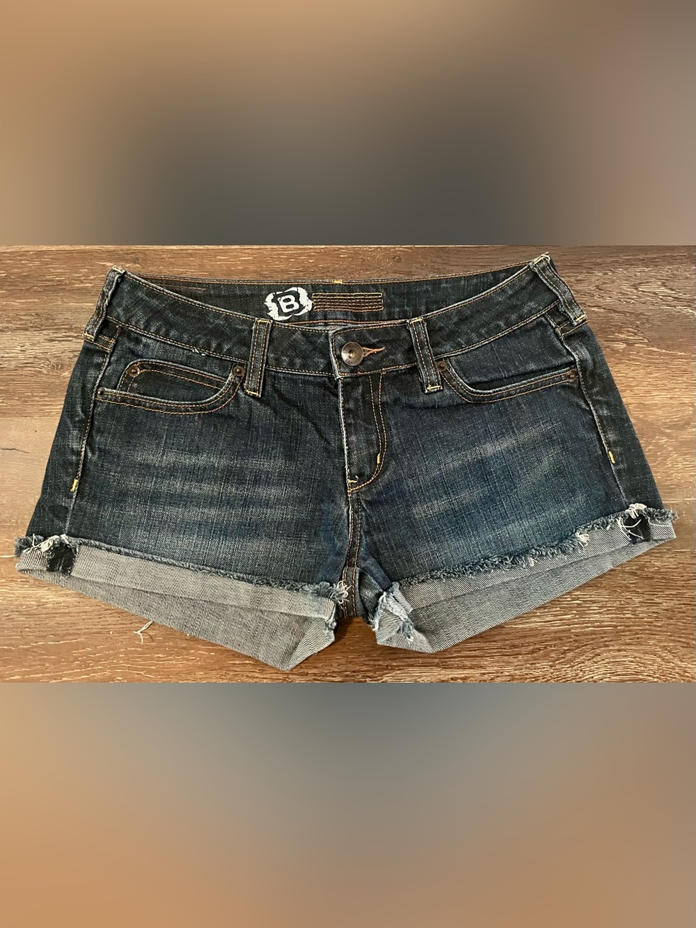Bullhead Dark Denim Cut Off Low Rise Shorts Size 5